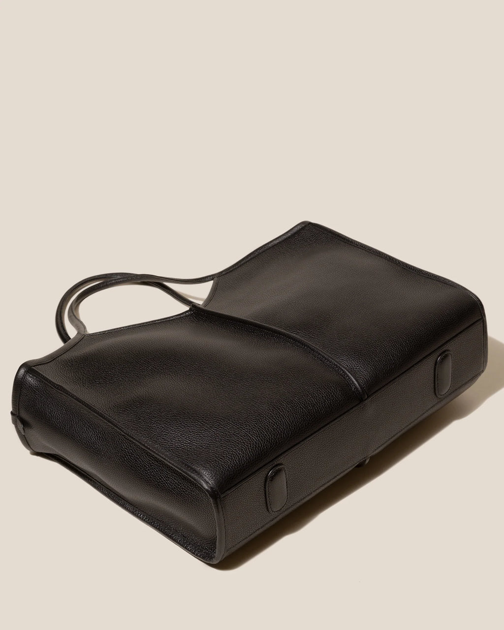 Knotted Ring Handle Soft Leather Large Tote Bag