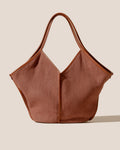 V-Cut Terracotta Fabric Large Shoulder Tote Bag