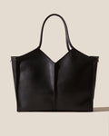 Knotted Ring Handle Soft Leather Large Tote Bag