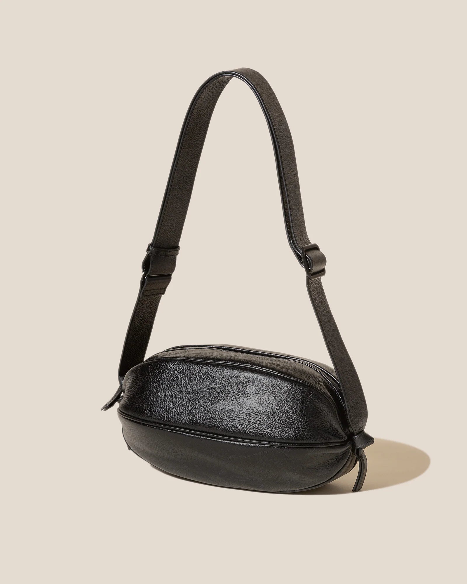 Knotted Ruched Leather Shoulder Crossbody Bag