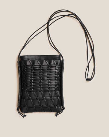Hand Woven Leather Mini Crossbody Phone Bag